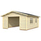 Roger 4.5m x 5.5m Extra Wide Log Cabin Single Garage - Double Doors